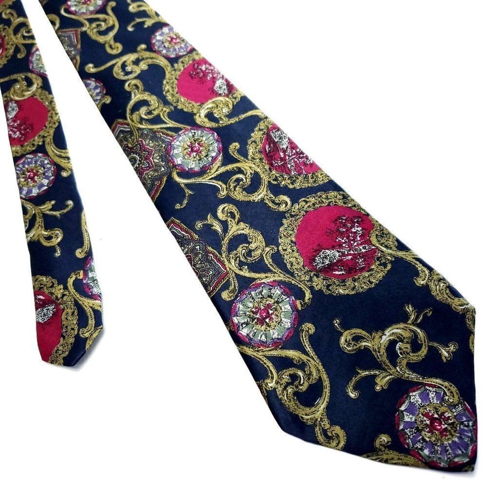 Chukkers‎ Tiesmiths Silk Tie Red Floral Short Wide Hand Finished